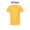24 Pack : M&O Men’s Gold Soft Touch USA Cotton Jersey Crewneck T Shirt For Easy Customization